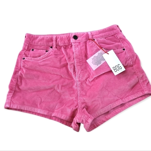 New BDG Urban Outfitters Corduroy Shorts Hot Pink Shorts Size 32 Bubblegum Pink - Picture 3 of 10